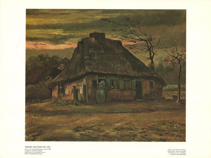 Chaumiere a la Tombee du Jour 1885 by Vincent Van Gogh - 13 X 17 Inches (Art Print)