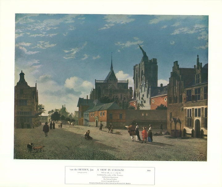 A View in Cologne by Jan van der Heyden - 14 X 16 Inches (Offset Lithograph)