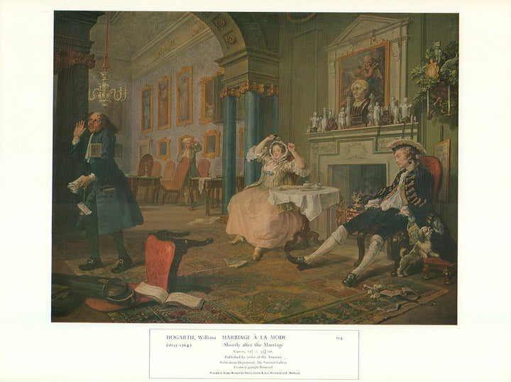 Shortly after the Marriage by William Hogarth - 13 X 17 Inches (Offset Lithograph)