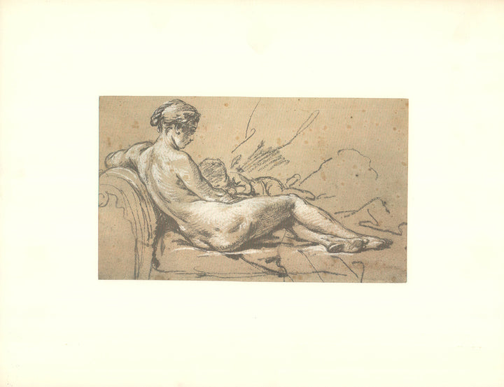 Reclining Nude with Child by Francois Boucher - 14 X 18 Inches (Offset Lithograph with Matte Fine Art Print)