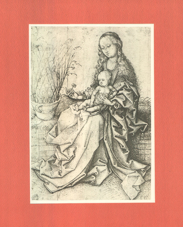 The Virgin Mary and the Christ Child Seated by Martin Schongauer - 14 X 18 Inches (Offset Lithograph with Matte Fine Art Print)