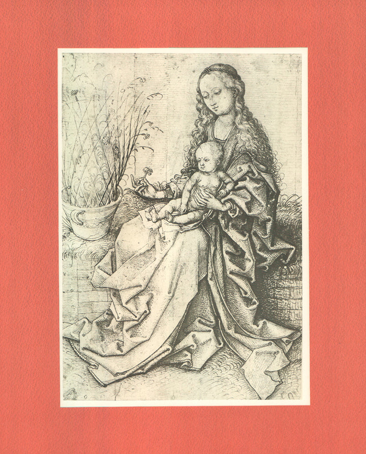 The Virgin Mary and the Christ Child Seated by Martin Schongauer - 14 X 18 Inches (Offset Lithograph with Matte Fine Art Print)