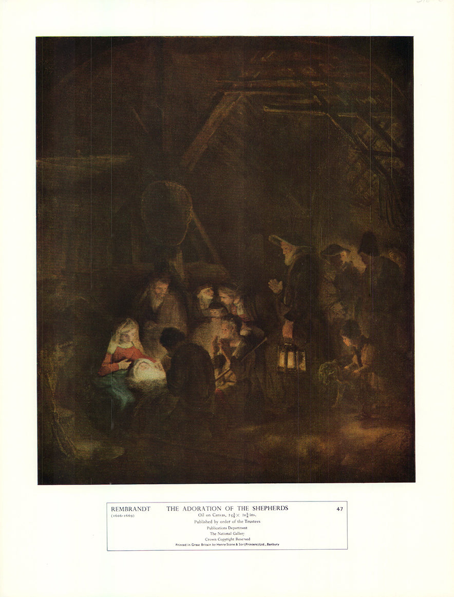 The Adoration of the Shepherds by Rembrandt - 12 X 16 Inches (Art Prin ...