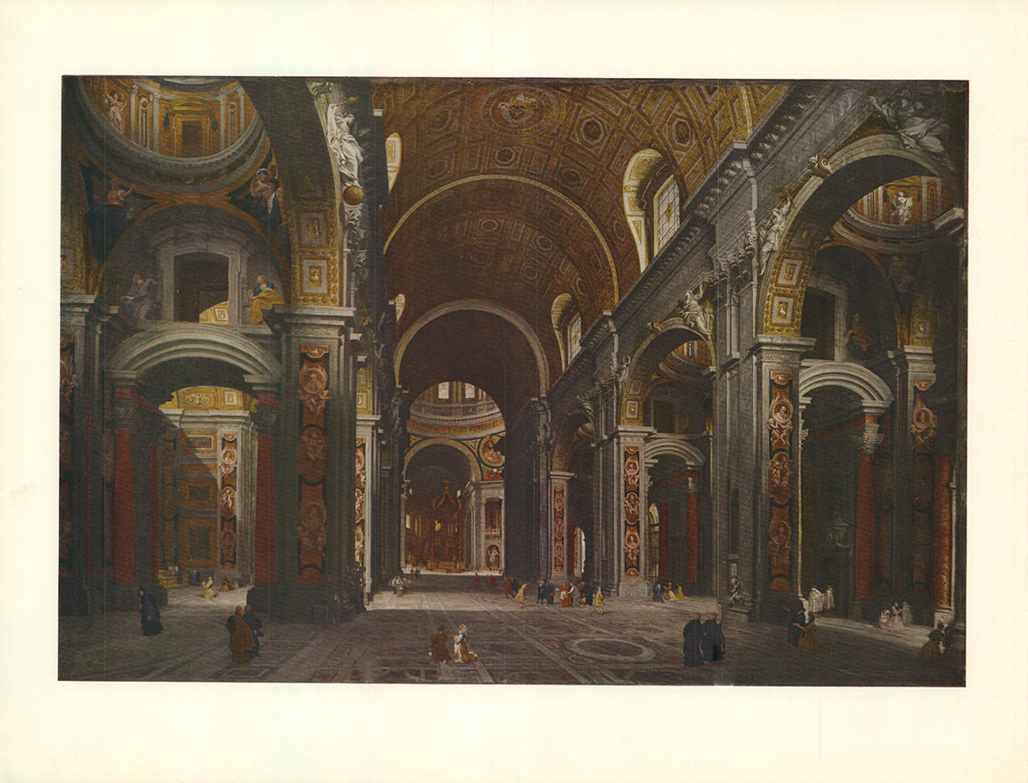 Rome, the Interior of S. Peters by Panini - 12 X 16 Inches (Art Print ...