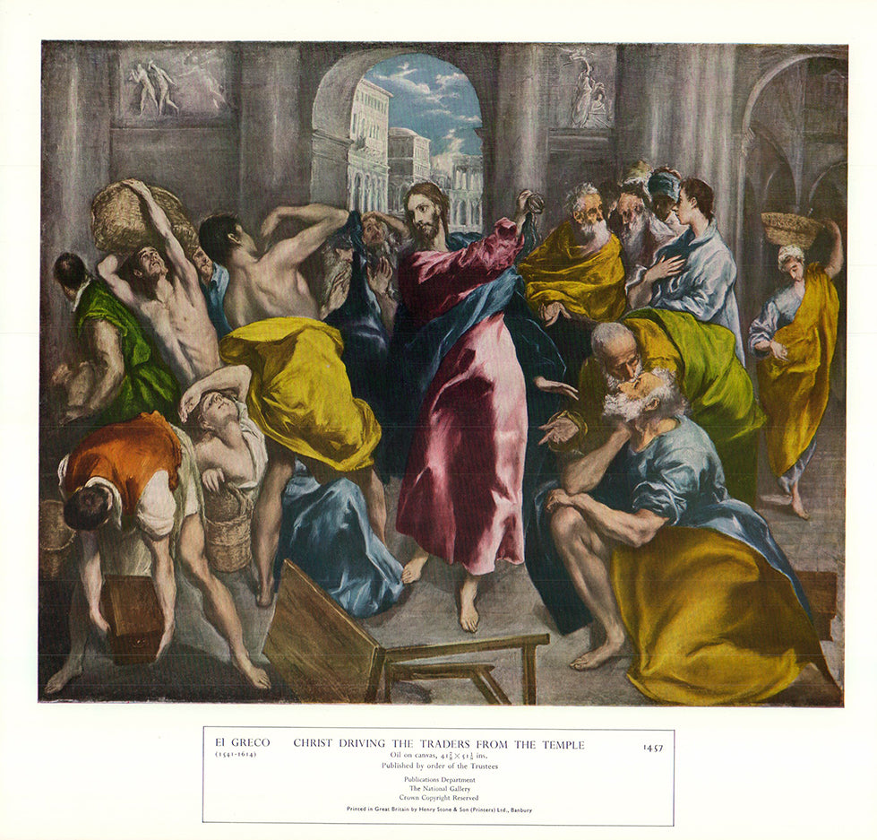 Christ Driving the Traders from the Temple El Greco - 14 X 14 Inches ...