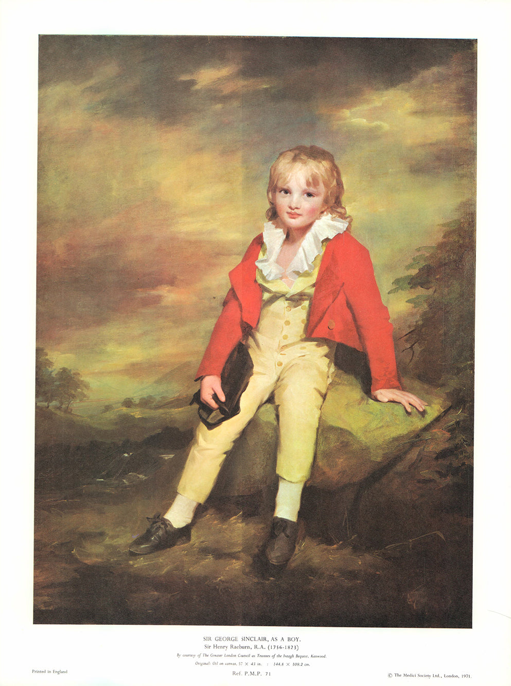 Sir George Sinclair, as a Boy by Sir Henry Raeburn - 14 X 19 Inches (A ...