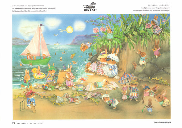 The Rabbits are at the Seaside by Heather Buchanan - 20 X 28 Inches (Art Print)