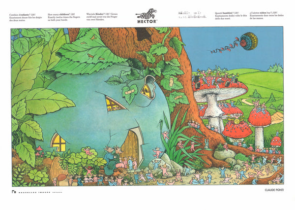 How Many Children 120 by Claude Ponti - 20 X 28 Inches (Art Print)