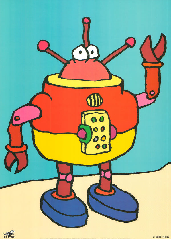 A Robot by Alain Le Saux - 20 X 28 Inches (Art Print)