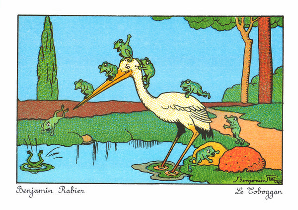 Le Toboggan by Benjamin Rabier - 20 X 28 Inches (Art Print)