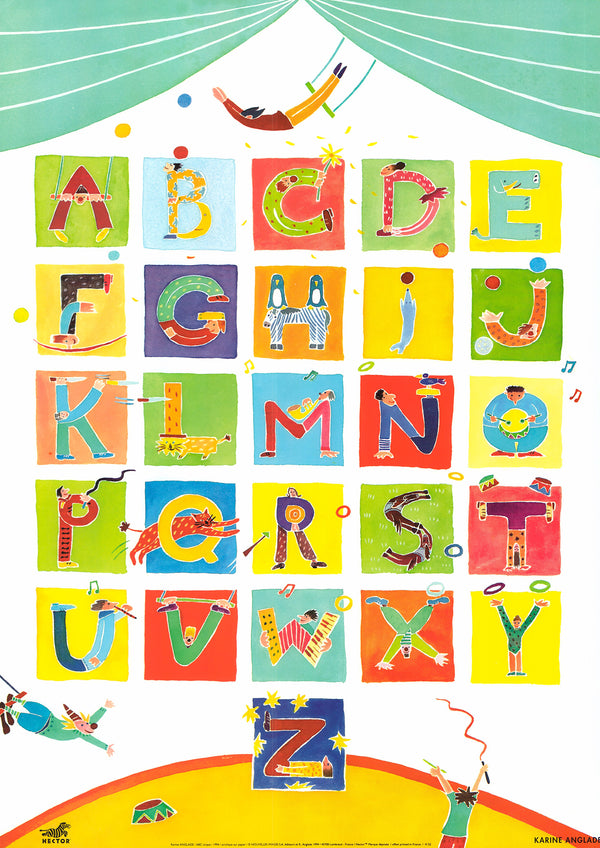 ABC Cirque by Karine Anglade - 20 X 28 Inches (Art Print)