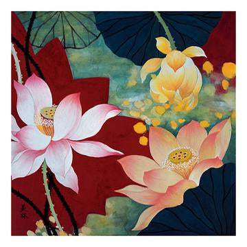 Lotus Dream II by Hong Mi Lim - 22 X 22 Inches (Art Print)