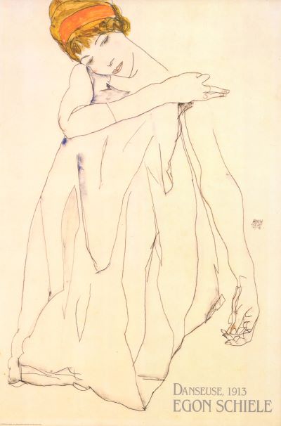 Danseuse, 1913 by Egon Schiele - 24 X 36 Inches (Art Print)