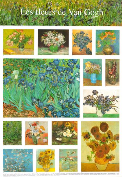 Flowers by Vincent Van Gogh - 28 X 40 Inches (Water Lilies by Claude Monet - 28 X 40 Inches (Offset Lithograph))