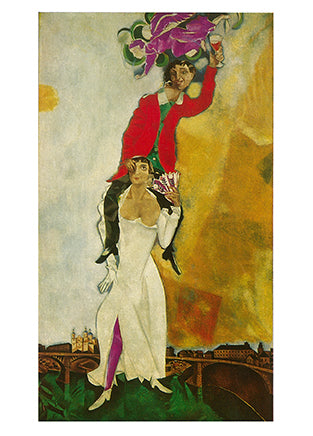 Double-Portrait with Wine Glass by Marc Chagall - 4 X 6 Inches (10 Postcards)