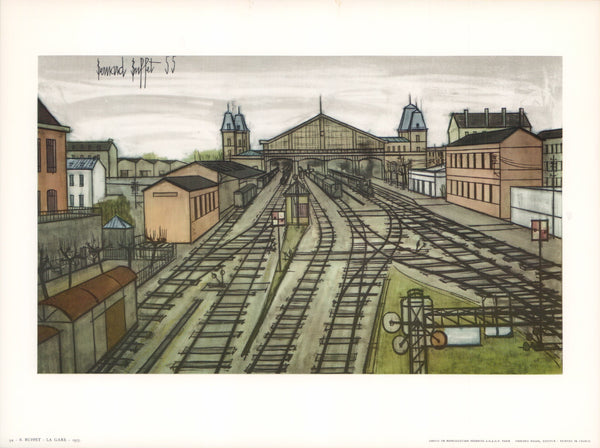 La Gare, 1955 by Bernard Buffet - 10 X 13 Inches (Art Print)