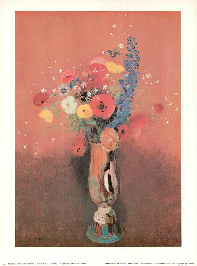 A Vase of Flowers by Odilon Redon - 10 X 12 Inches (Art Print)