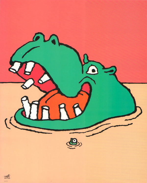 A Hippopotamus, 1990 by Le Saux & Solotareff - 10 X 12 Inches (Art Print)