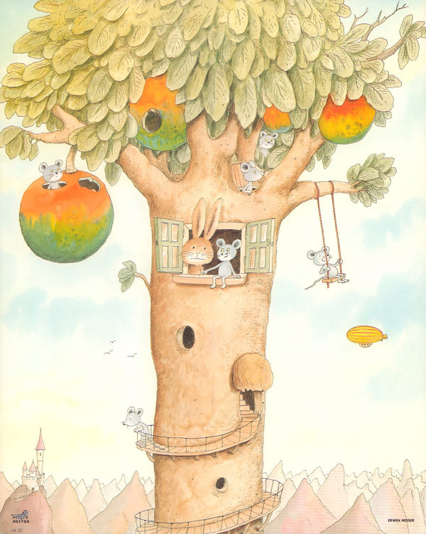 The Tree of Mice by Erwin Moser - 10 X 12 Inches (Art Print)
