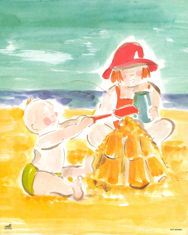 At the Beach, 1991 by Lucy Dickens - 10 X 12 Inches (Art Print)