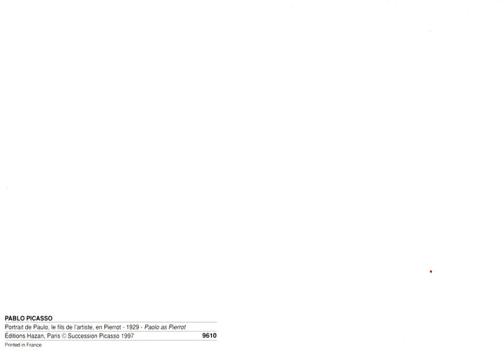 Paolo as Pierrot, 1929 by Pablo Picasso - 5 X 7 Inches (Note Card)