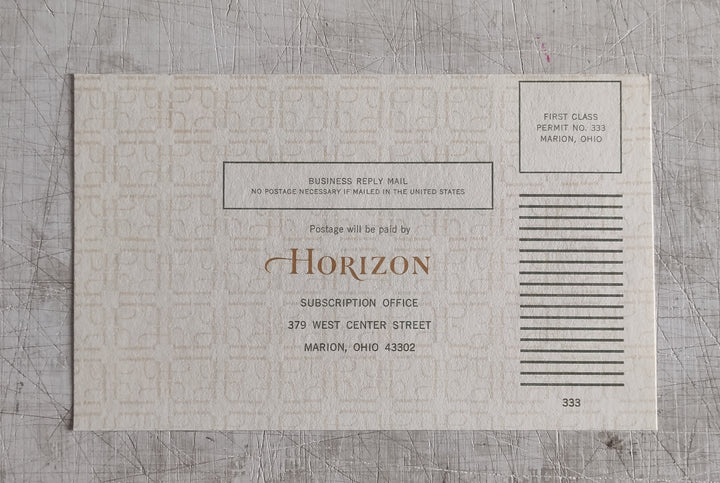Horizon, Vol. X, No. 1. by William Harlan Hale (Vintage Hardcover Book 1968)