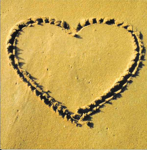 Heart Drawn in the Sand - 6 X 6 Inches (10 Postcards)