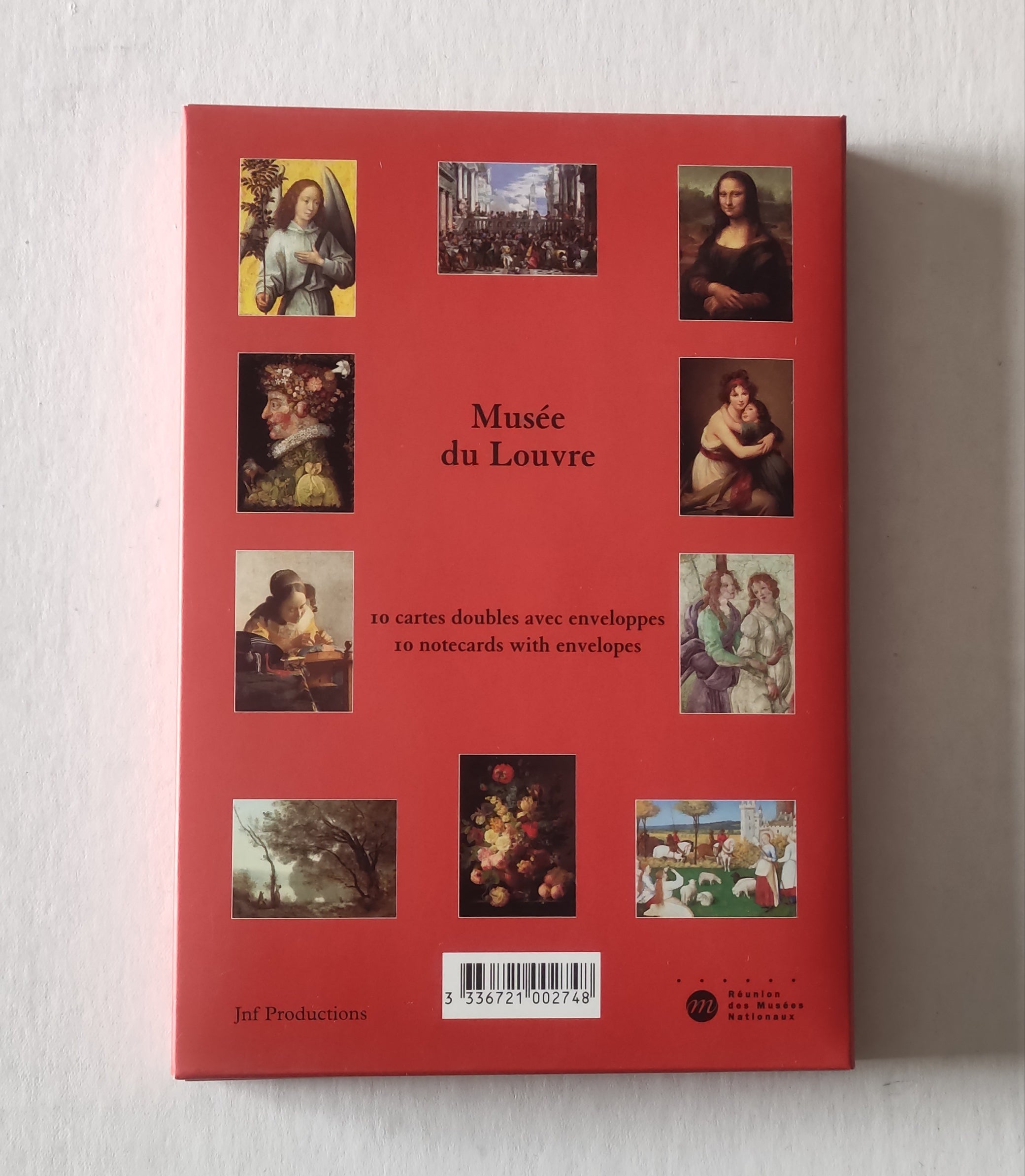 Set of 10 Notecards with Envelopes of the Louvre Museum - 5 X 7 Inches ...