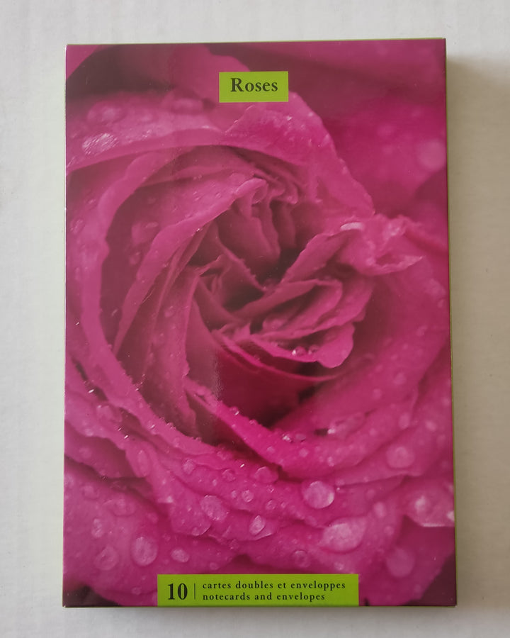 Set of 10 Notecards with Envelopes of Roses - 5 X 7 Inches (10 Note Cards)
