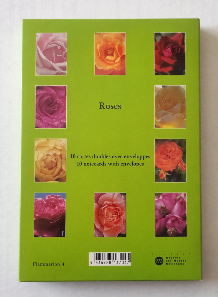 Set of 10 Notecards with Envelopes of Roses - 5 X 7 Inches (10 Note Cards)