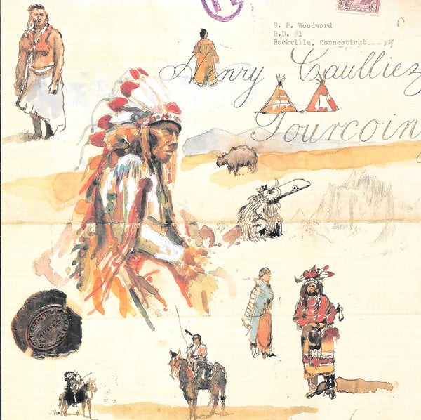 Indian Chief by Marc Lacaze - 6 X 6 Inches (10 Postcards)