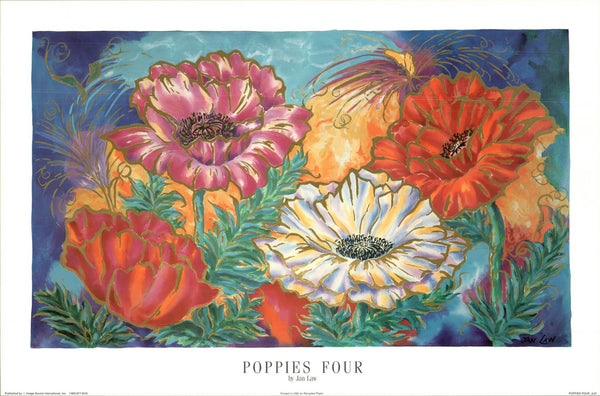 Poppies Four by Jan Law - 24 X 36 Inches (Art Print)