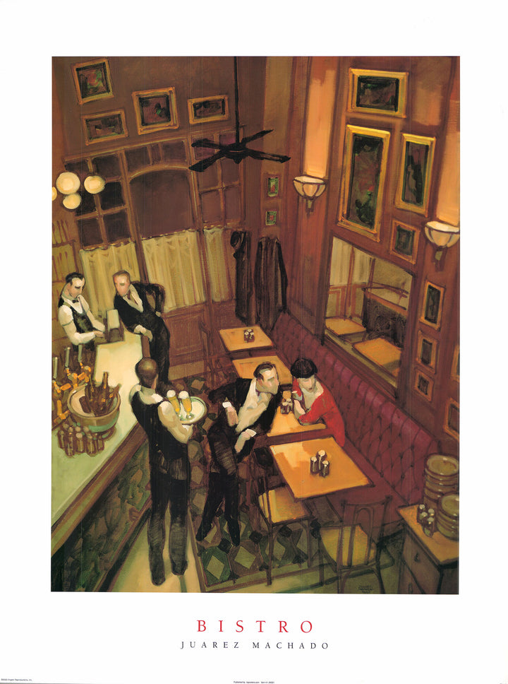 Bistro by Juarez Machado - 24 X 32 Inches (Art Print)