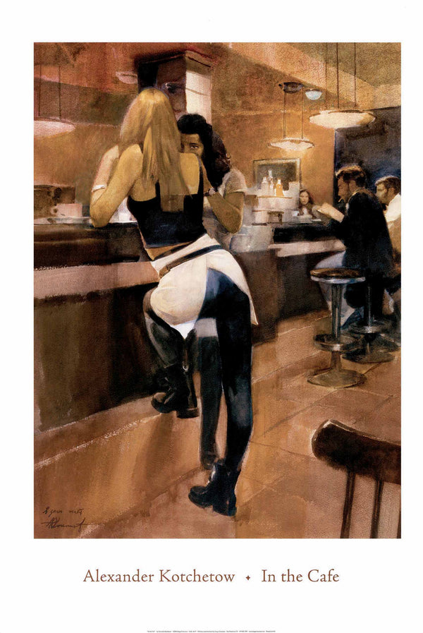In the Cafe by Alexander Kotchetow - 24 X 36 Inches (Poster)