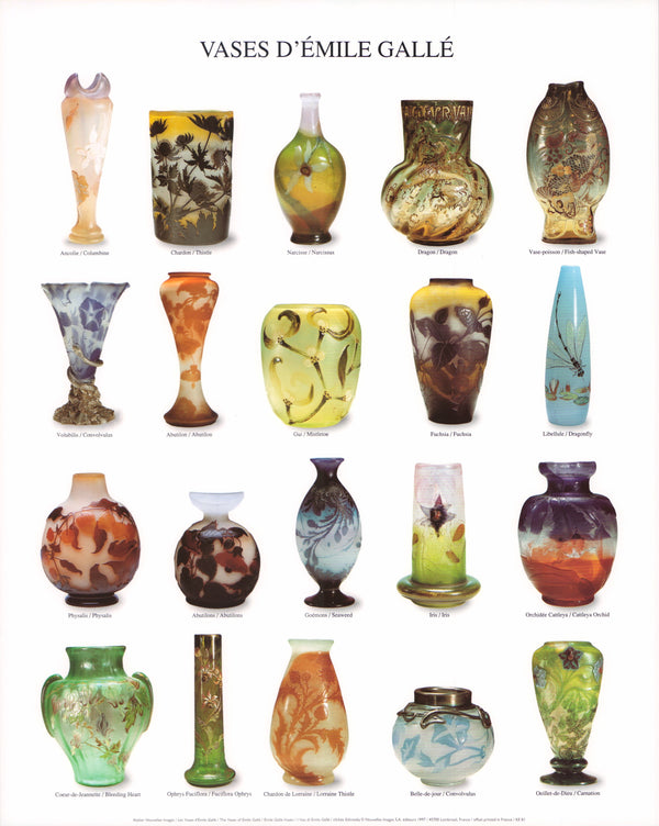 The Vases of Emile Gallé by Atelier Nouvelles Images - 16 X 20 Inches (Art Print)