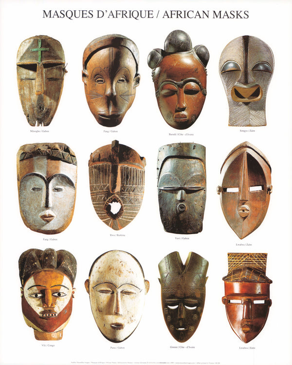 African Masks by Atelier Nouvelles Images - 16 X 20 Inches (Art Print)