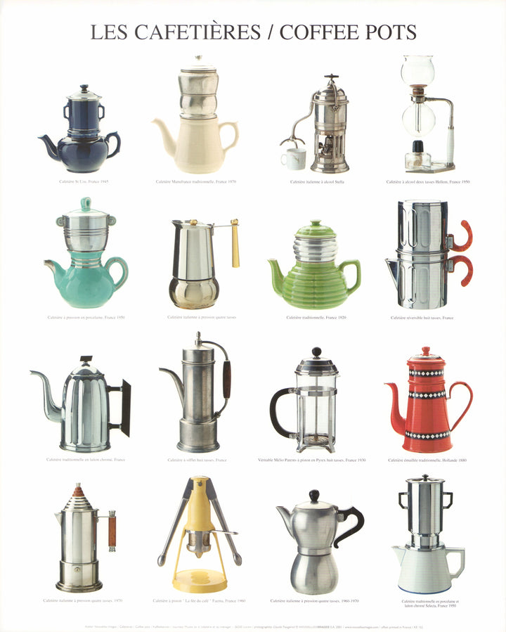 Coffee Pots by Atelier Nouvelles Images - 16 X 20 Inches (Art Print)