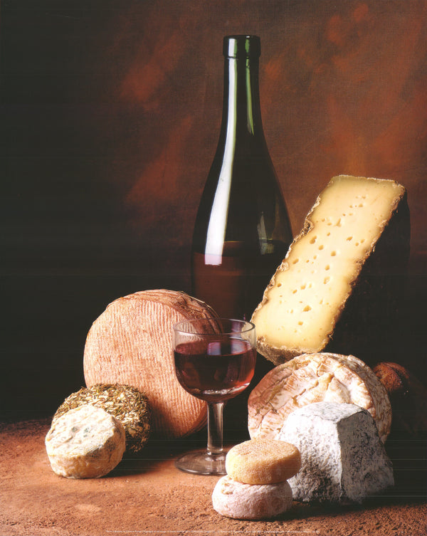 Cheese and Red Wine by Pierre Cabannes and Corinne Ryman - 16 X 20 Inches (Art Print)