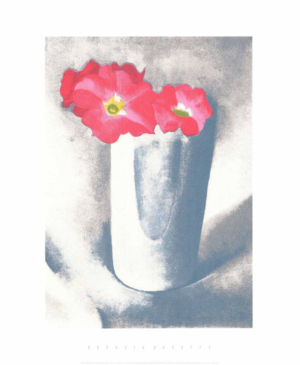 Pink Petunias in White Glass, 1924 by Georgia O'Keeffe - 20 X 24 Inches (Silkscreen / Sérigraphie)