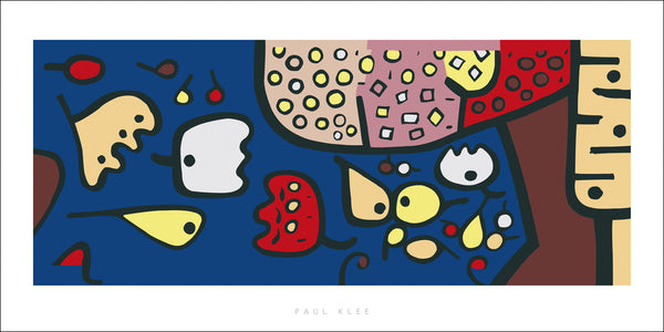 Fruits on Blue, 1938 by Paul Klee - 20 X 40 Inches (Silkscreen / Sérigraphie)