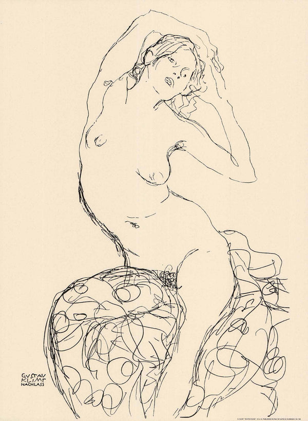 Seated Nude, 1914-16 by Gustav Klimt - 24 X 32 Inches (Silkscreen/Sérigraphie)