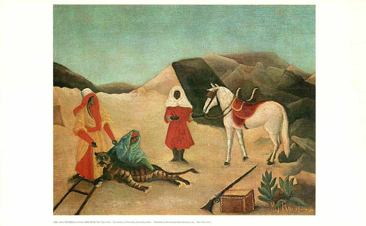The Tiger Hunt by Henri Rousseau - 14 X 23 Inches (Art Print)