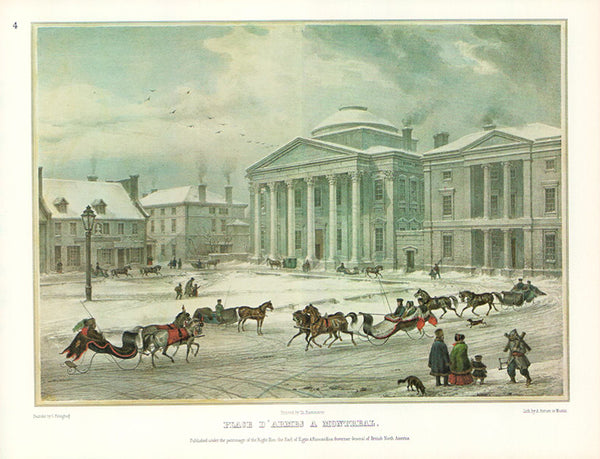 Place d Armes a Montreal by C. Krieghoff - 9 X 11 Inches (Art Print)