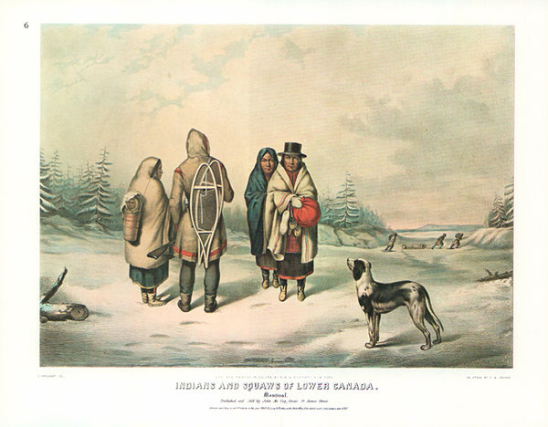 Indians and Squaws of Lower Canada of C. Krieghoff - 9 X 11 Inches (Art Print)