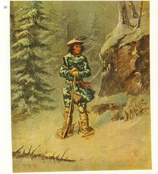 Hunter on Snowshoes by C. Krieghoff - 9 X 11 Inches (Art Print)