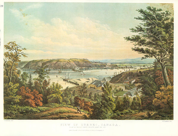 View of Quebec, Canada, From the Railway Station Opposite Quebec by C. Krieghoff - 9 X 11 Inches (Art Print)