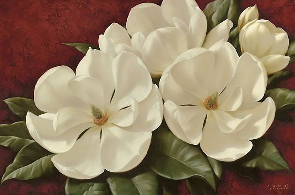 Magnolia Crimson II by Igor Levashov - 24 X 36 Inches (Art Print)
