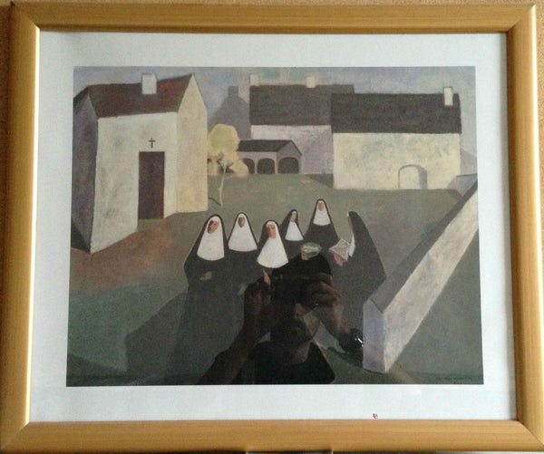 Les Ursulines, 1951 by Jean-Paul Lemieux - 20 X 24 Inches (Framed Ready to Hang)