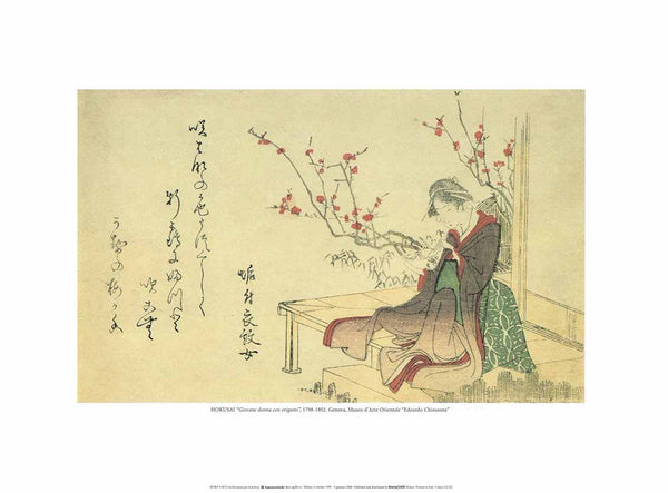 Young Woman with Origami, 1798-1802 by Katsushika Hokusai - 12 X 16 Inches (Art Print)
