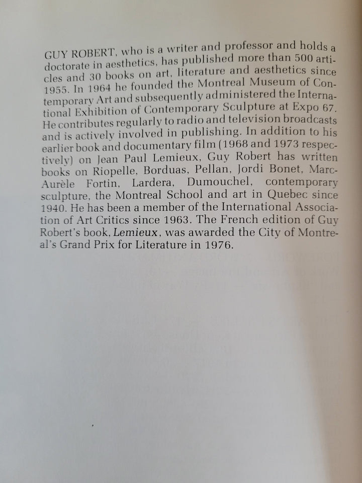 Lemieux by Guy Robert Translated by John David Allan (Vintage Hardcover Book 1975) #694